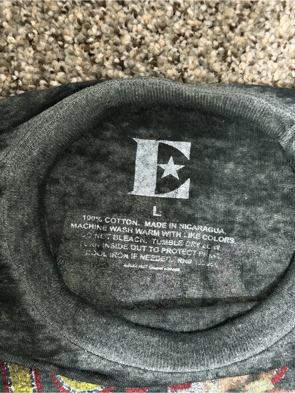 Elton John Graphic Tee - Black with Multi-Color Star Unisex - Picture 3 of 3